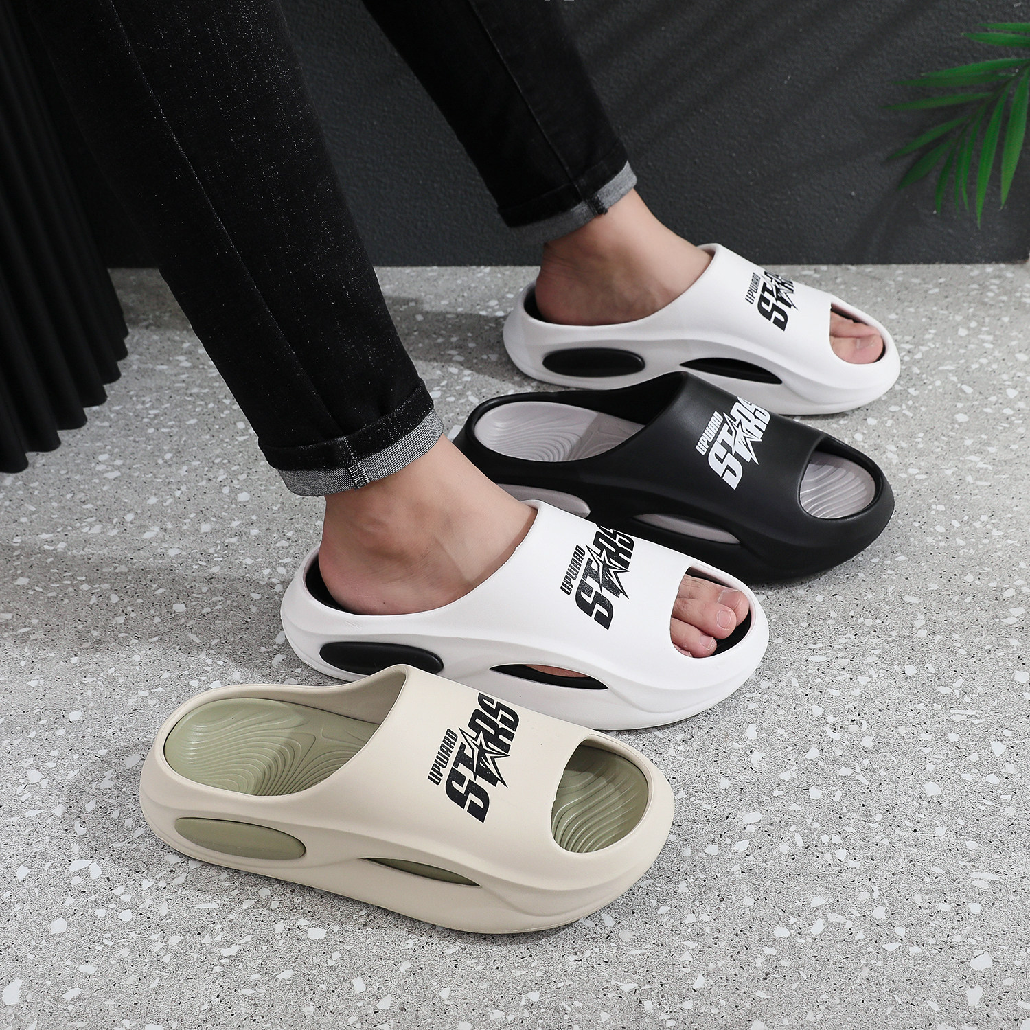 鲨鱼岛男士拖鞋夏季外穿休闲