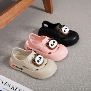 夏季 一脚蹬男女童2025新款 防滑包头沙滩凉拖 洞洞鞋 美人桥儿童拖鞋