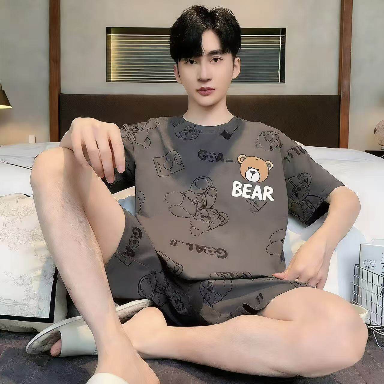 睡衣男士纯棉大码加肥加大家居服