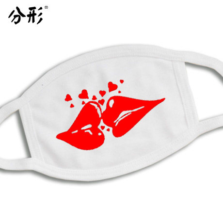 性感红唇口罩 可爱情侣纯棉防尘防雾霾个性口罩时尚韩国冬潮男女