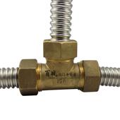 不锈钢波纹管专用快插活接18mm进出水管快速卡套等径直接黄铜配件