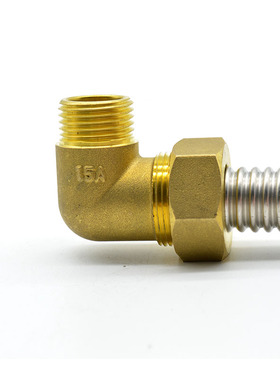 不锈钢波纹管专用快接弯头快速接头卡套接头波纹管外牙弯头配件