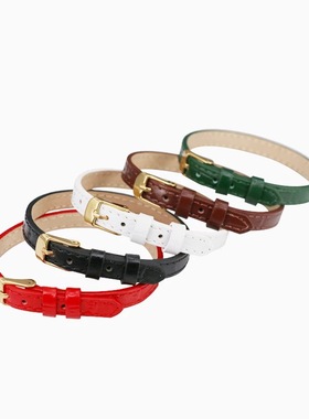 简约皮带绳手链手绳超薄一整条手腕带手环适配手牌黄金八宝罗盘