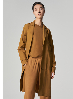 爱慕·CHUANG外穿女多面梭织翻驳领长款上衣外套CA810571