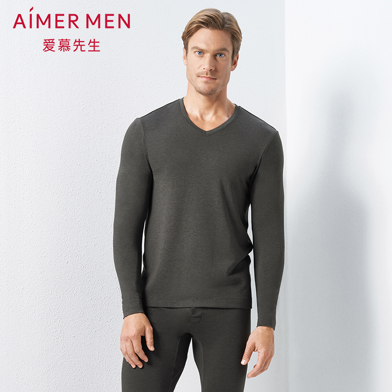 爱慕先生羊毛暖尚系列单层V领长袖NS72C941