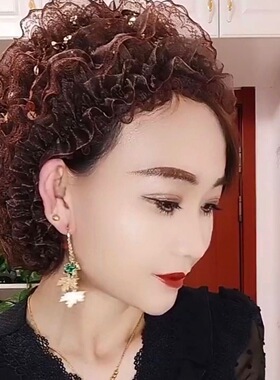 女四季亮片流苏假发帽