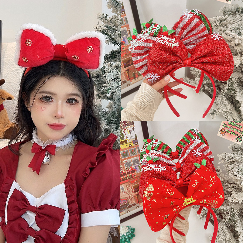 圣诞发箍圣诞节大蝴蝶结头箍