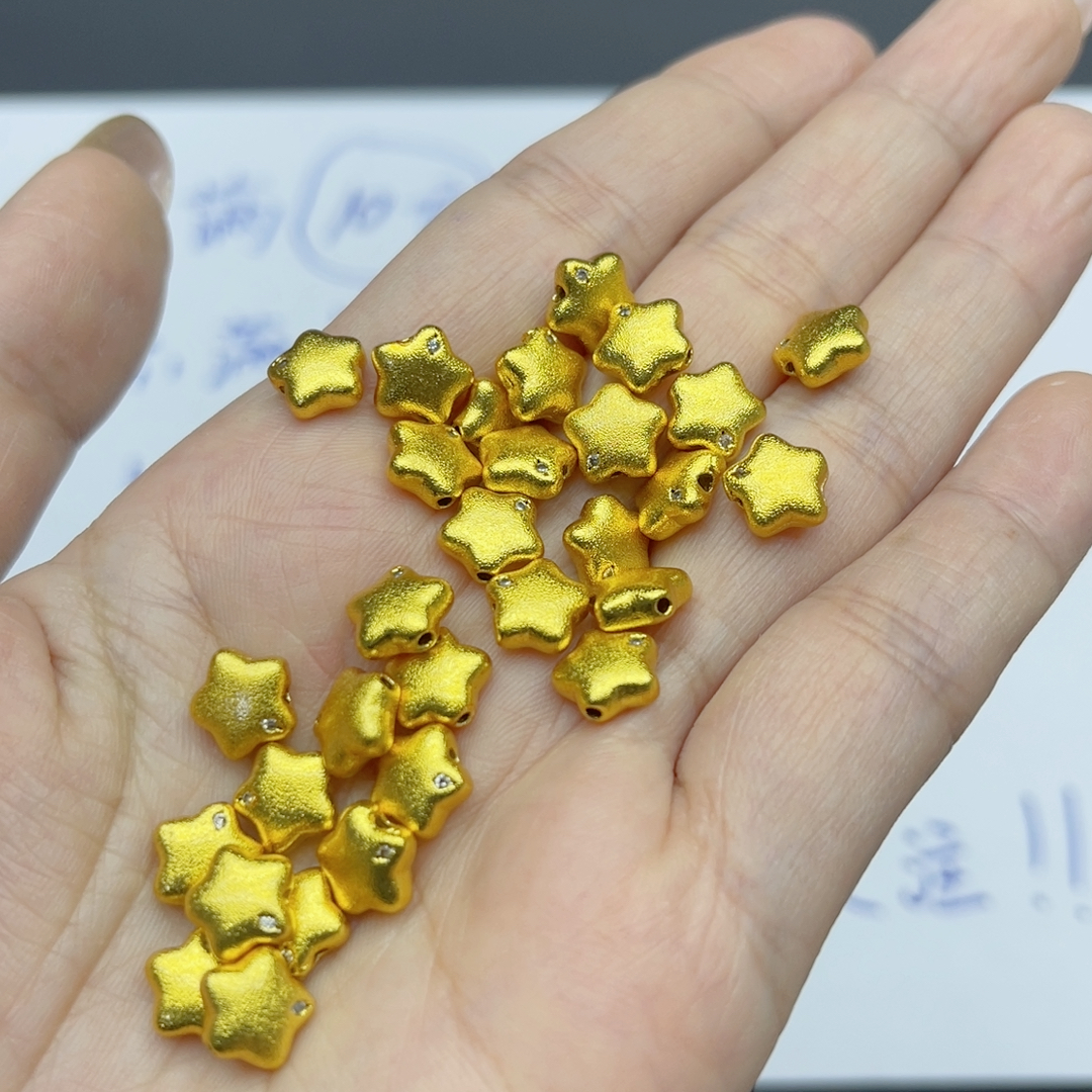 133号17K镶钻星星隔珠一个