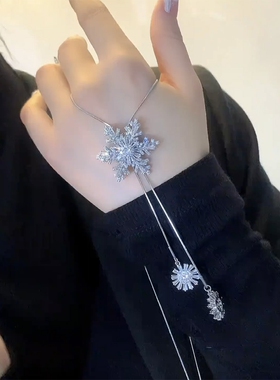 狼迪2025年新款高级感爆款雪花项链超火轻奢防过敏女人味毛衣链