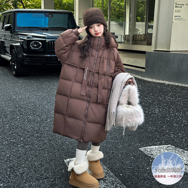 女童羽绒服冬季新款儿童冬装白鸭绒加厚外套女大童长款过膝羽绒衣,童装/婴儿装/亲子装,羽绒服,淘宝优惠券,粉丝福利购,淘宝优惠卷