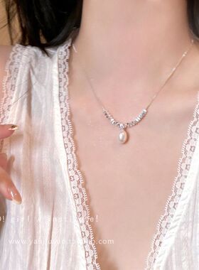 温柔风~碎银子珍珠项链女2026新款颈链轻奢高级感时尚锁骨链配饰