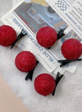 仿真杨梅发夹跨境爆款水果发卡趣味搞怪头饰发饰地摊一元发卡混批