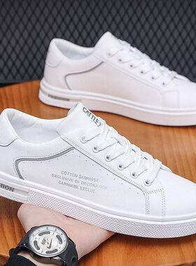 透气轻便运动男鞋新款2024春夏季时尚百搭板鞋软底低帮学生小白鞋