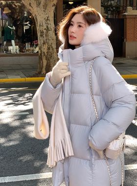 棉服女宽松冬季2025新款韩系中长款小个子超好看今年流行棉衣外套