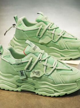 男鞋2026爆款新款防臭春季增高男款运动网面厚底休闲跑步老爹潮鞋