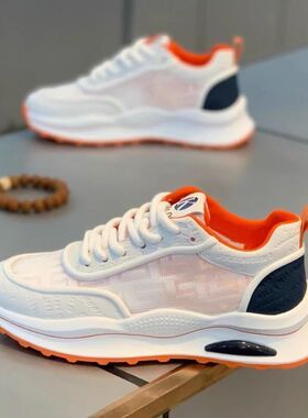 新款夏季运动鞋男2025潮牌时尚网面薄款潮流透气百搭休闲老爹男鞋