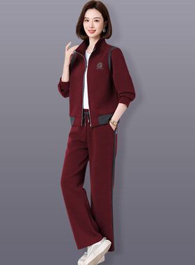 时尚卫衣套装女2025春秋季新款妈妈大码搭配休闲运动卫裤两件套