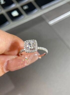 胖东来同款小方糖戒指女时尚轻奢活口可调节食指戒铜微镶锆石手饰