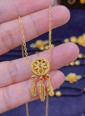 捕梦网流苏锁骨链韩版羽毛项链设计时尚百搭七夕情人节送妈妈