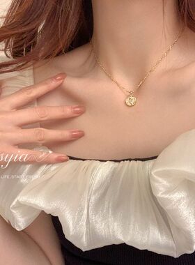 法式复古玫瑰花项链女轻奢小众高级设计感锁骨链时尚百搭颈链配饰
