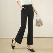 新款 女2026年夏季 宽松显瘦直筒 高腰阔腿筒喇叭休闲裤 商场品牌时尚