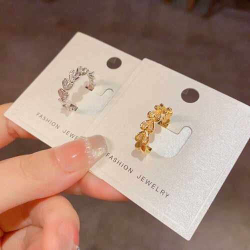 专柜品牌小众时尚简约锆石爱心开口戒女精致轻奢百搭高级感超闪食