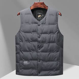 商场品牌男式羽绒马甲秋冬90白鸭绒保暖青年商务通勤无袖羽绒外套
