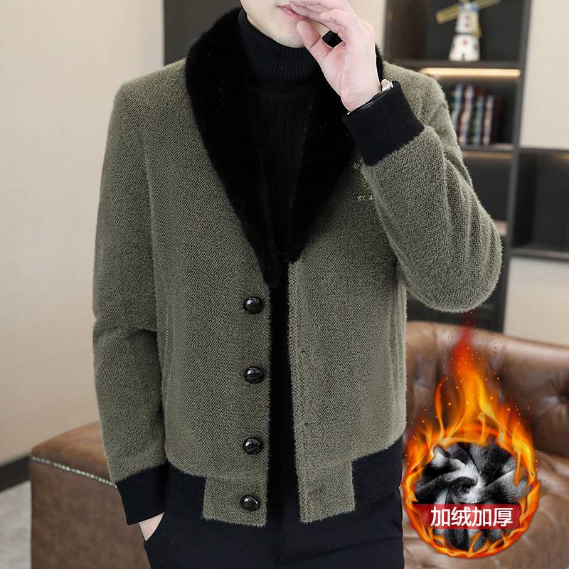 商场品牌呢子大衣男韩版青年休闲夹克加绒加厚毛呢短款风衣潮秋冬