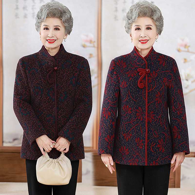 专柜品牌奶奶冬装2026新款中老年人棉袄女外套新中式国风妈妈秋冬