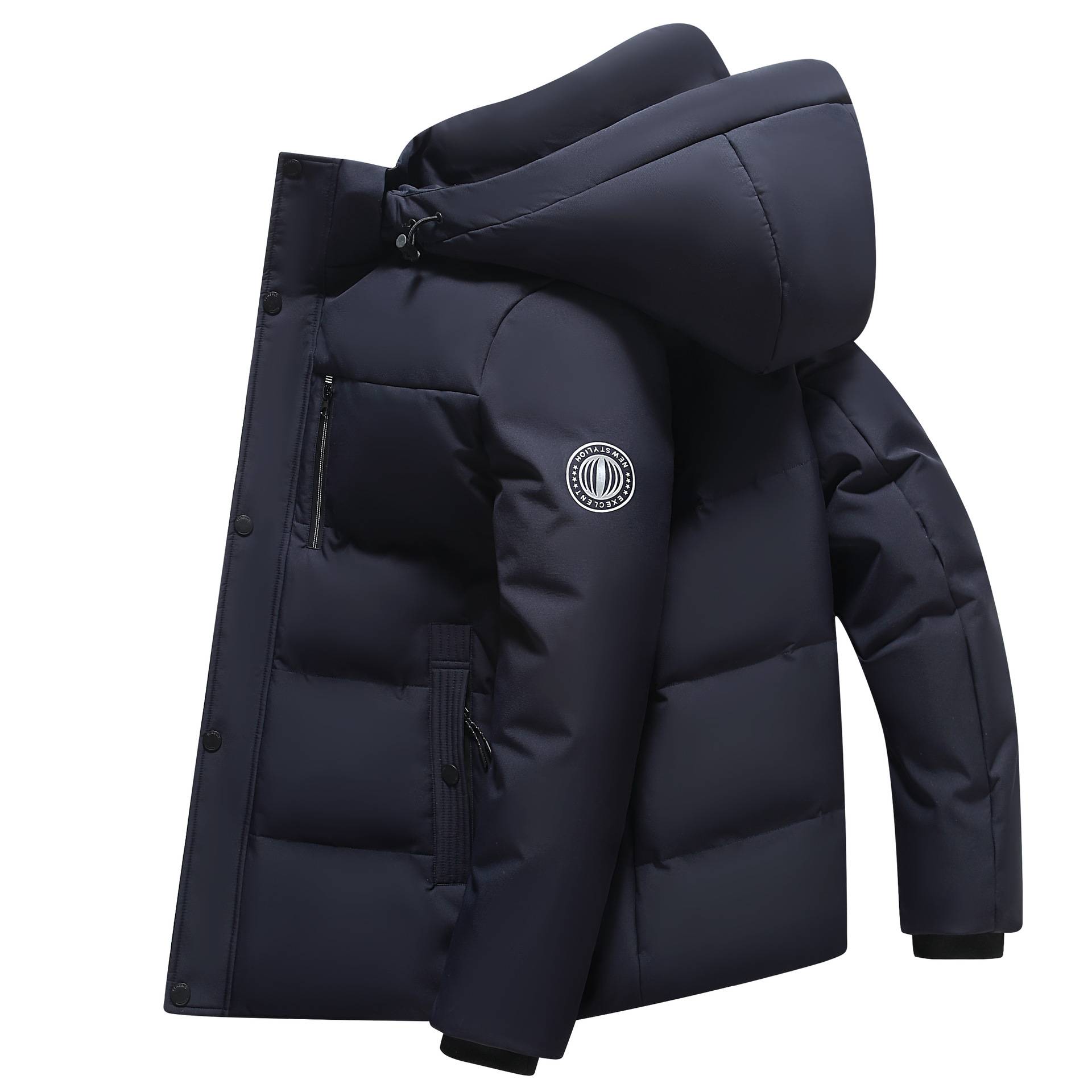 商场品牌冬季大码可脱卸帽加厚羽绒服2025新款男士加肥加大保暖防