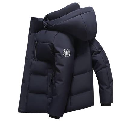 商场品牌冬季大码可脱卸帽加厚羽绒服2025新款男士加肥加大保暖防
