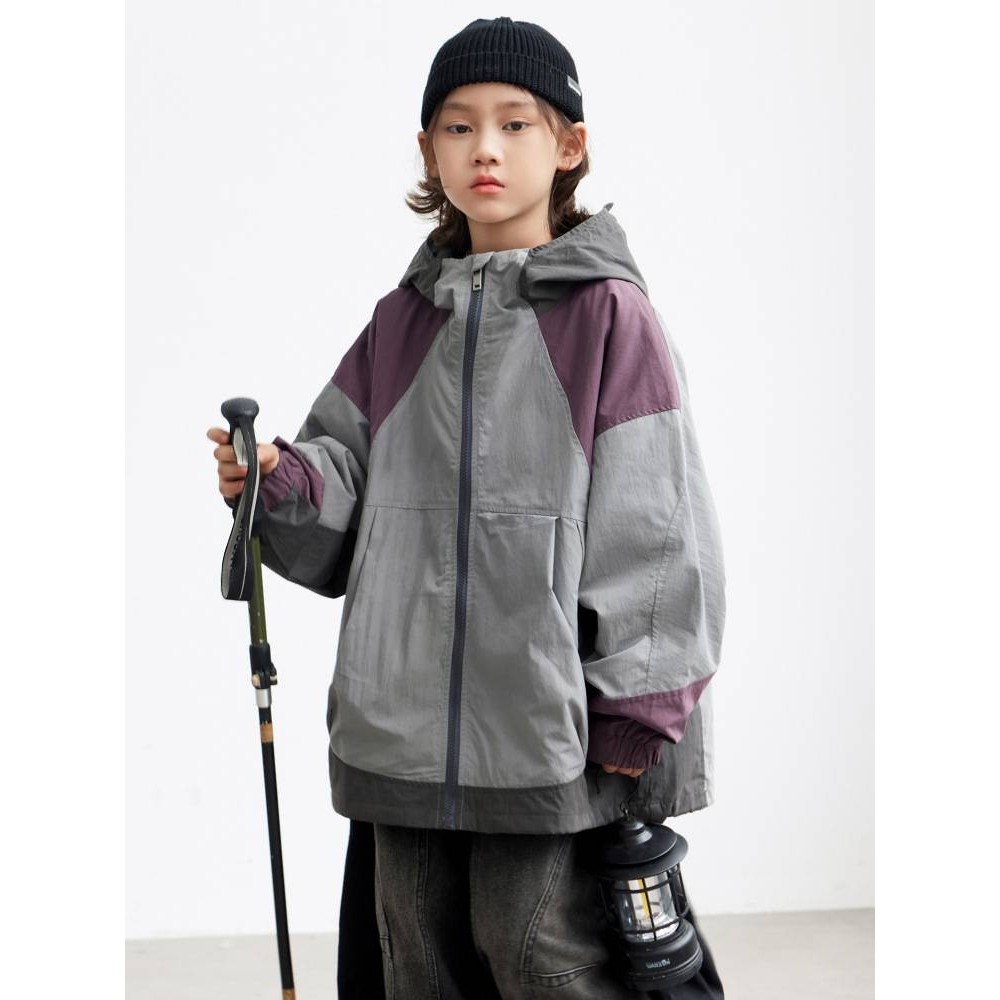 商场品牌男童春秋季外套2025新款儿童装秋装男孩中大童秋款连帽冲