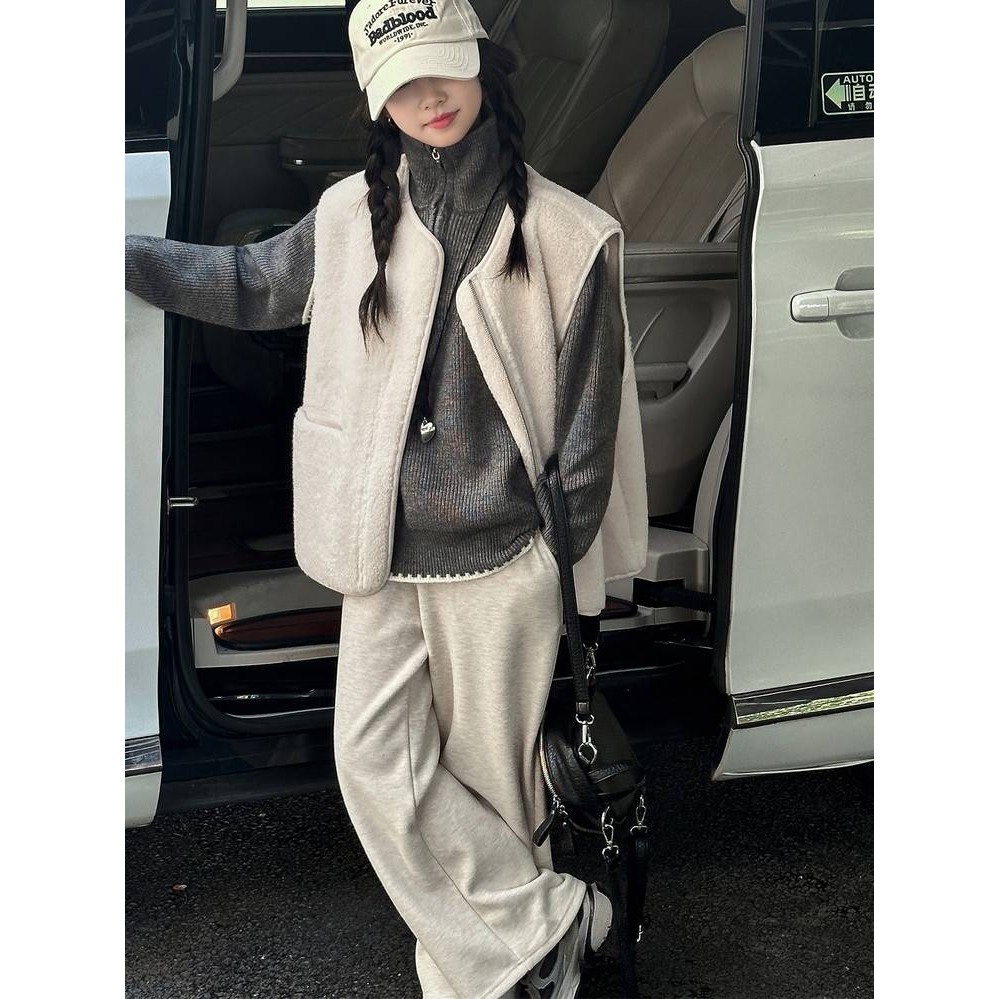 商场品牌女童套装秋冬2025新款洋气时髦儿童装冬季加绒加厚毛衣马