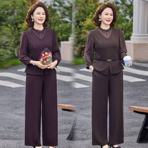 商场品牌中年妈妈春装小香风时尚套装新款中老年女装洋气休闲上衣
