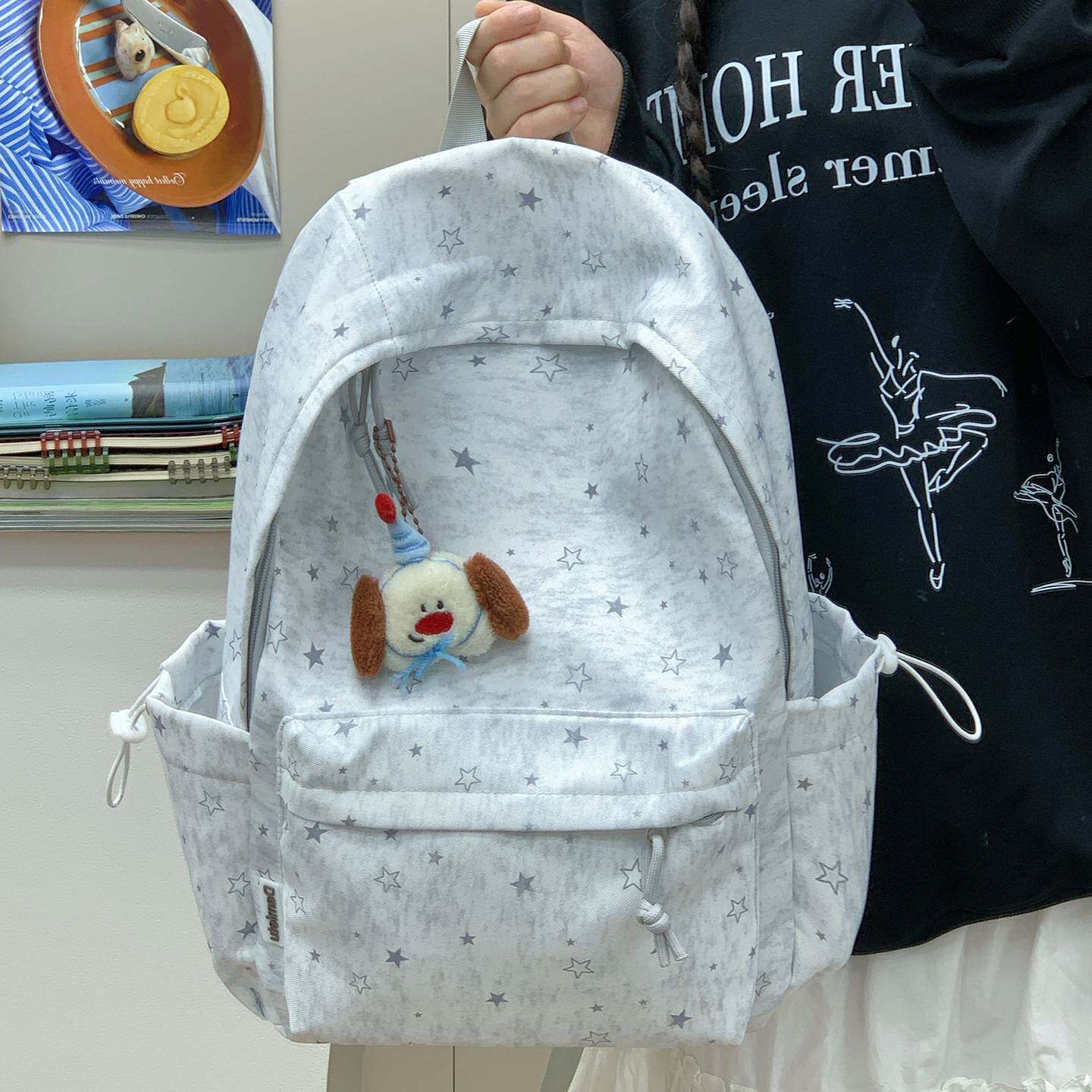 商场品牌星星少女双肩包高颜值ins小清新撞色小学生3-6年级甜美风