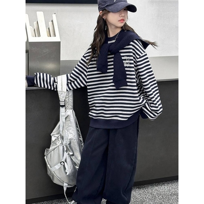 商场品牌女童卫衣套装秋冬款2025新款儿童洋气时髦女大童冬装加绒