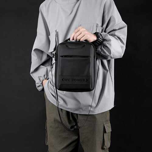 专柜品牌WEPOWER新款大容量斜跨包男士休闲商务出行手提单肩包