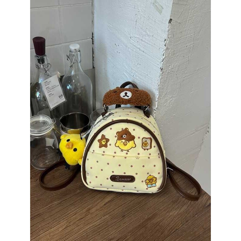 专柜品牌轻便出游背包可爱迷你双肩包轻松熊小鸡双肩包高颜值百搭