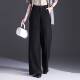 时尚 商场品牌2026春夏季 女宽松休闲阔腿裤 亮丝直筒裤 职业高腰 新款