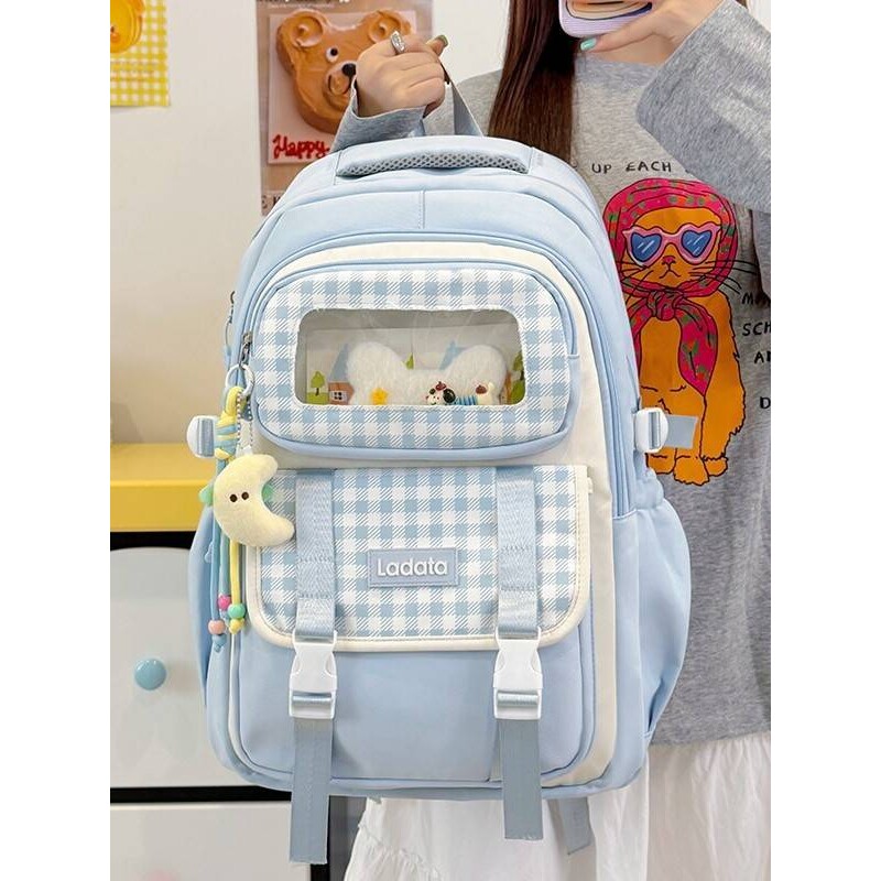 专柜品牌清透感二次元DIY透明窗少女心双肩包学生党软妹上课出游