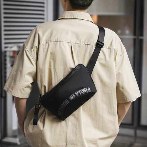 专柜品牌WEPOWER新款休闲工装机能斜挎包潮牌男女同款胸包大容量