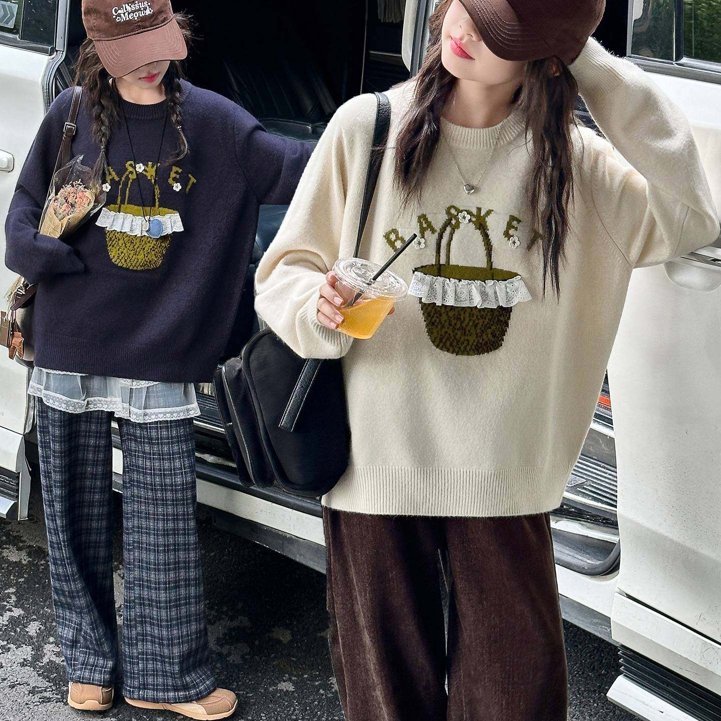 商场品牌女童秋冬毛衣2025新款儿童韩系大童时髦针织加厚衣服童装