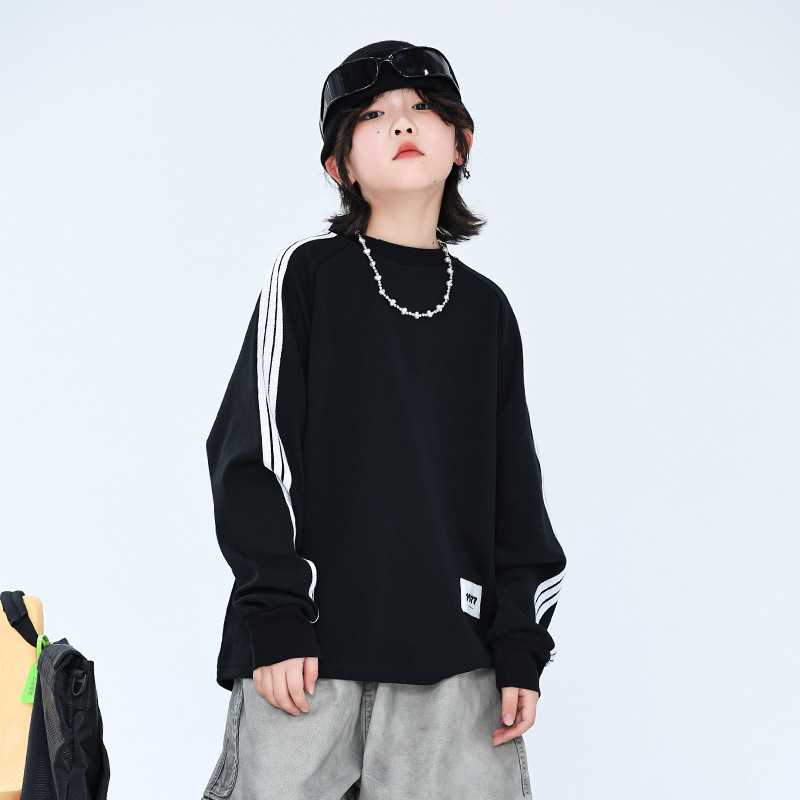 专柜品牌男童长袖t恤春秋款2026新款痞帅儿童装打底衫上衣男孩秋
