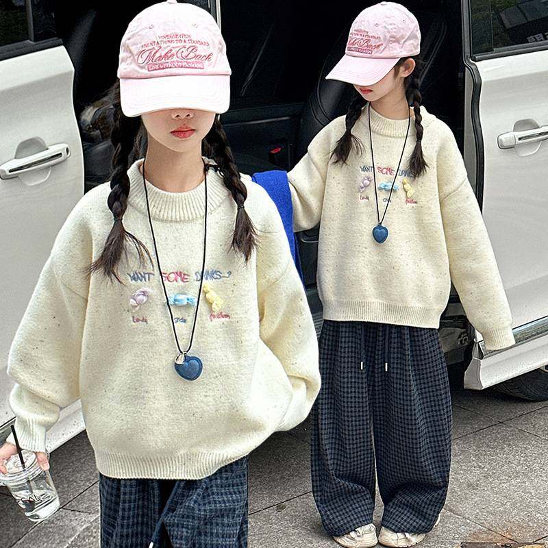 商场品牌女童毛衣冬装2025新款洋气儿童秋冬款打底针织衫小女孩加