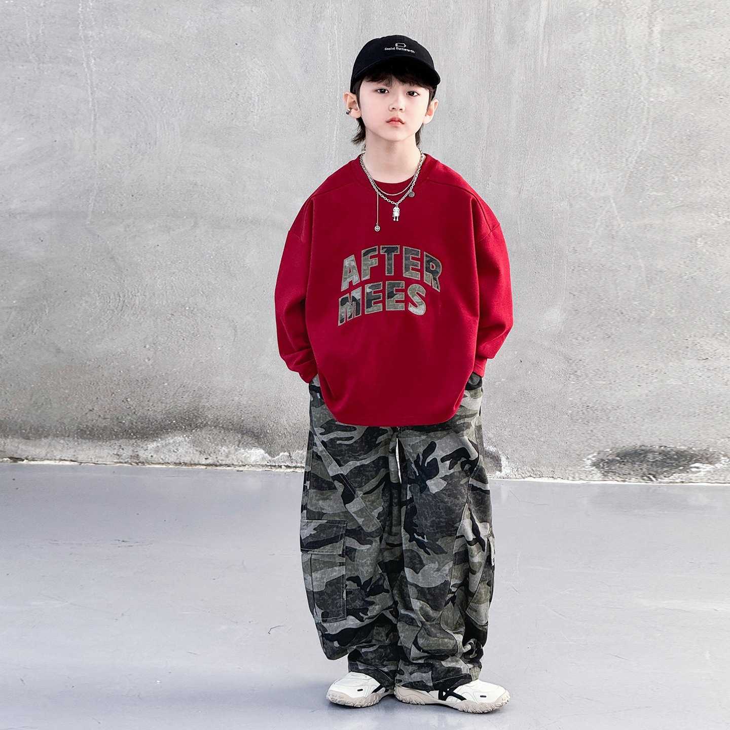 专柜品牌儿童装男童春秋款套装2026新款运动男孩秋季大童卫衣迷彩