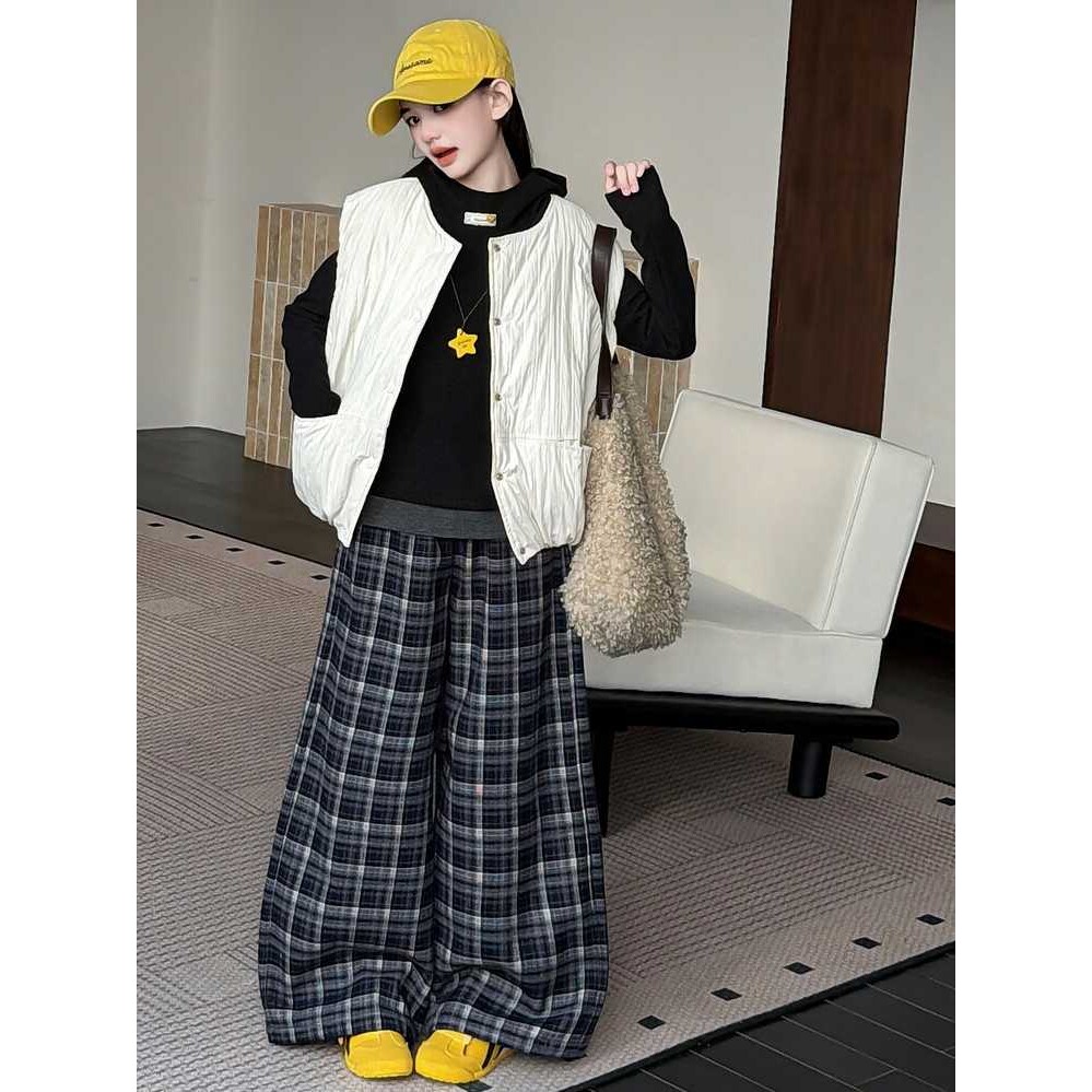 专柜品牌童秋冬款加绒加厚套装2026新款洋气中大童韩版马甲卫衣三
