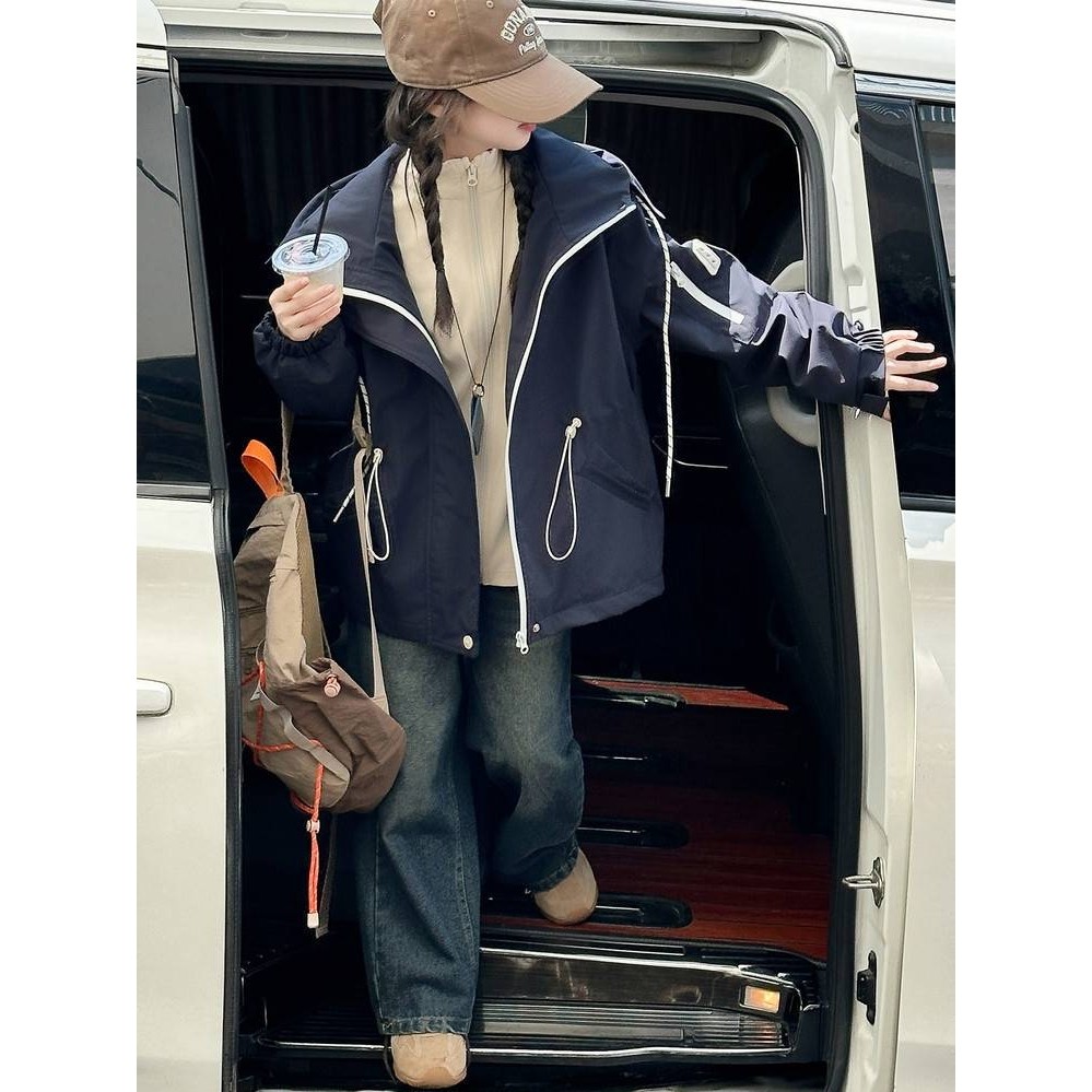 商场品牌女童冲锋三合一可拆卸秋冬2025新款女大童洋气风衣儿童加