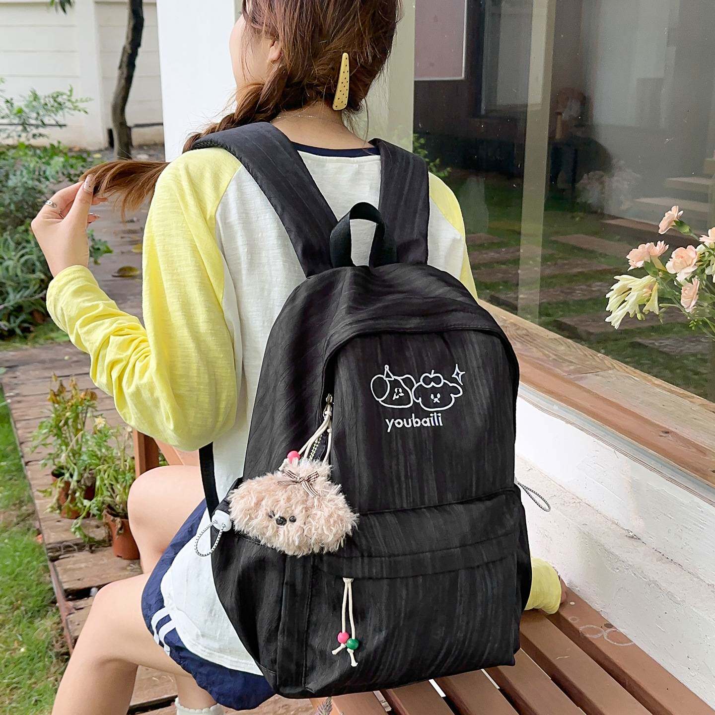 商场品牌新款时尚大容量卡通印花学生背包高颜值女初高中生轻便百