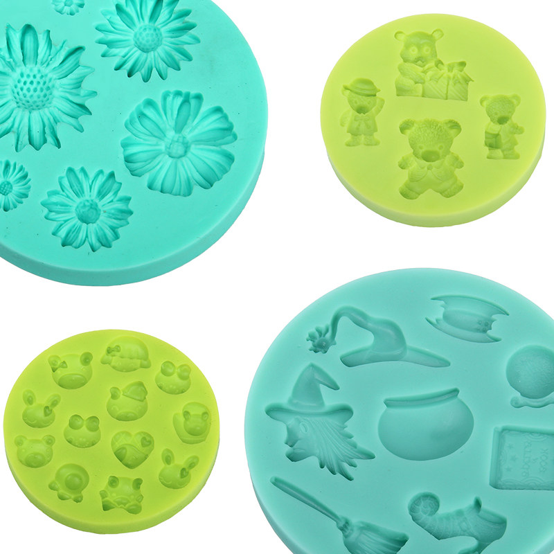 3D立体卡通饼干蛋糕DIY硅胶模具玫瑰女巫耐高温糖画糖艺