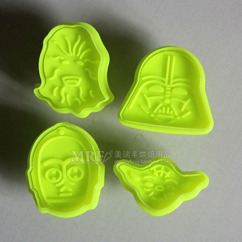 4个装面具星球大战立体弹簧按压饼干模具套装蔬菜切翻糖蛋糕模